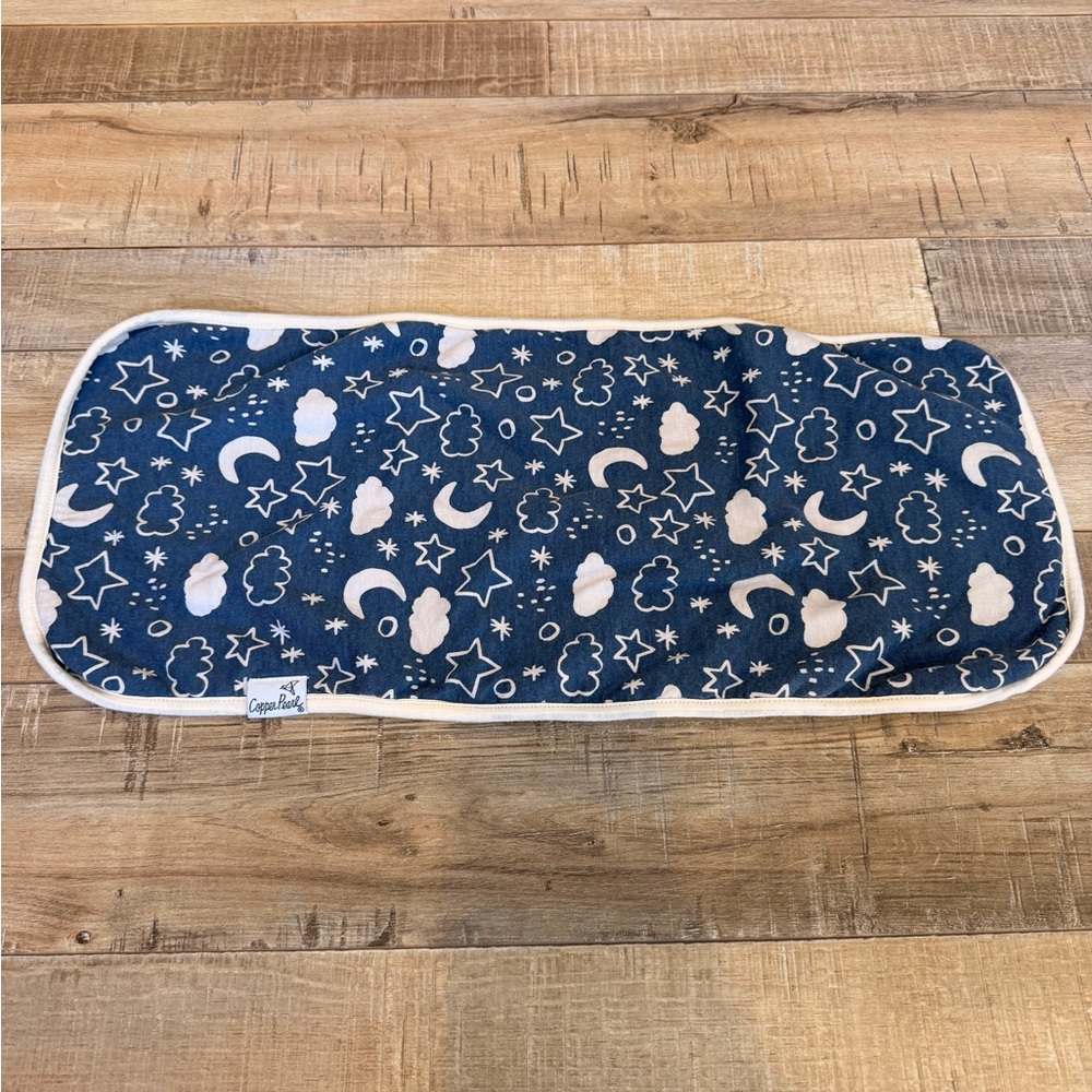 Copper Pearl Navy Moon & Stars Burp Cloth